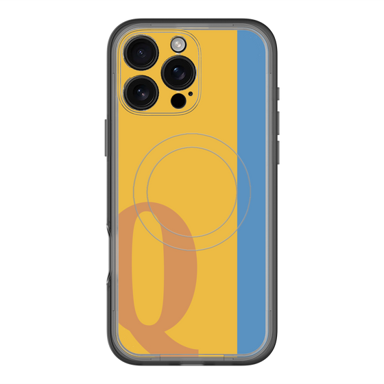 スリムプロテクションプレミアムケース with MagSafe［ オリジナル - initial color line - Q orange ］