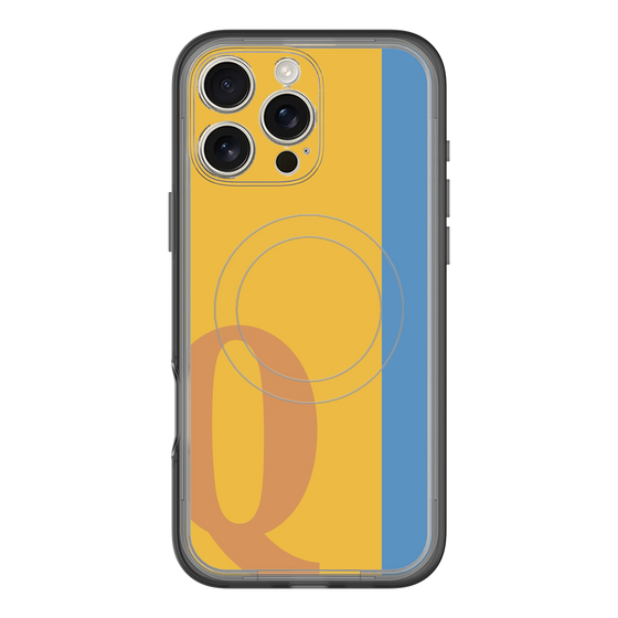 スリムプロテクションプレミアムケース with MagSafe［ オリジナル - initial color line - Q orange ］