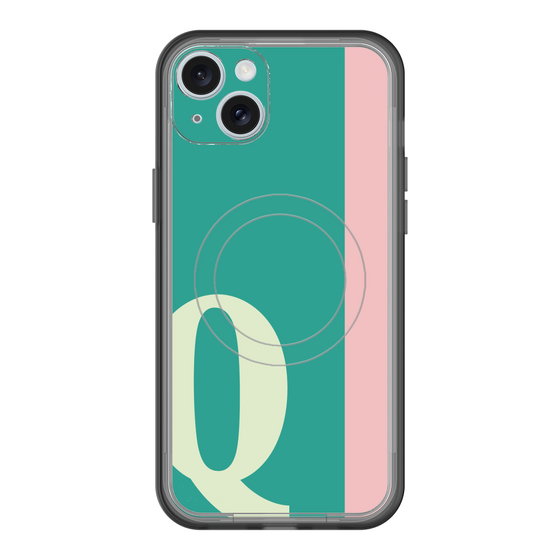 スリムプロテクションプレミアムケース with MagSafe［ オリジナル - initial color line - Q green ］