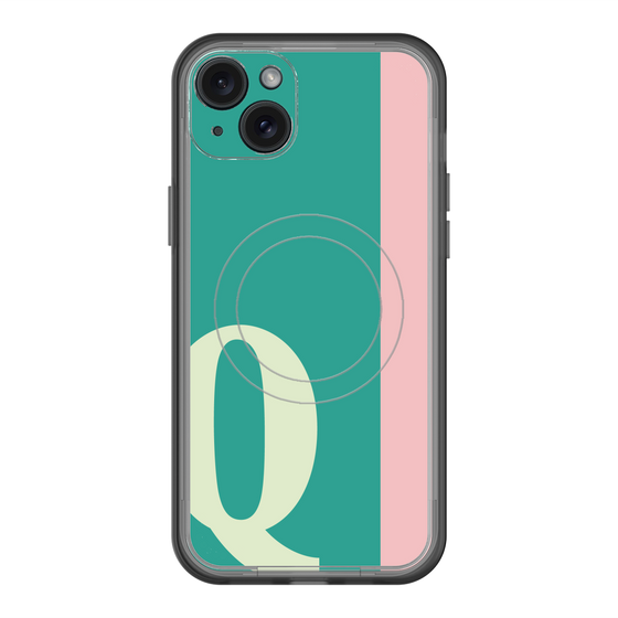 スリムプロテクションプレミアムケース with MagSafe［ オリジナル - initial color line - Q green ］
