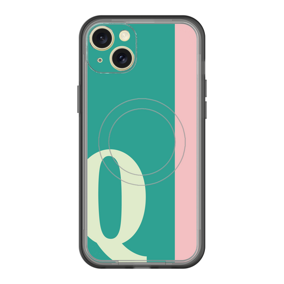スリムプロテクションプレミアムケース with MagSafe［ オリジナル - initial color line - Q green ］