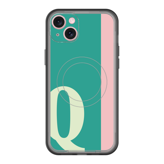 スリムプロテクションプレミアムケース with MagSafe［ オリジナル - initial color line - Q green ］