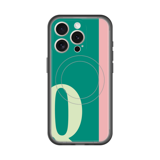 スリムプロテクションプレミアムケース with MagSafe［ オリジナル - initial color line - Q green ］