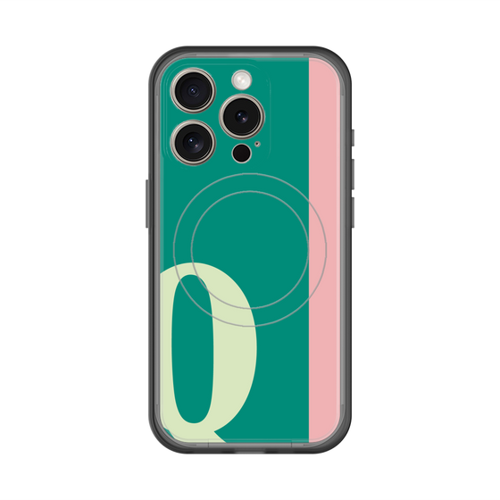 スリムプロテクションプレミアムケース with MagSafe［ オリジナル - initial color line - Q green ］