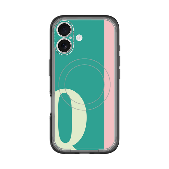 スリムプロテクションプレミアムケース with MagSafe［ オリジナル - initial color line - Q green ］