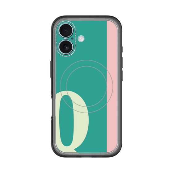 スリムプロテクションプレミアムケース with MagSafe［ オリジナル - initial color line - Q green ］
