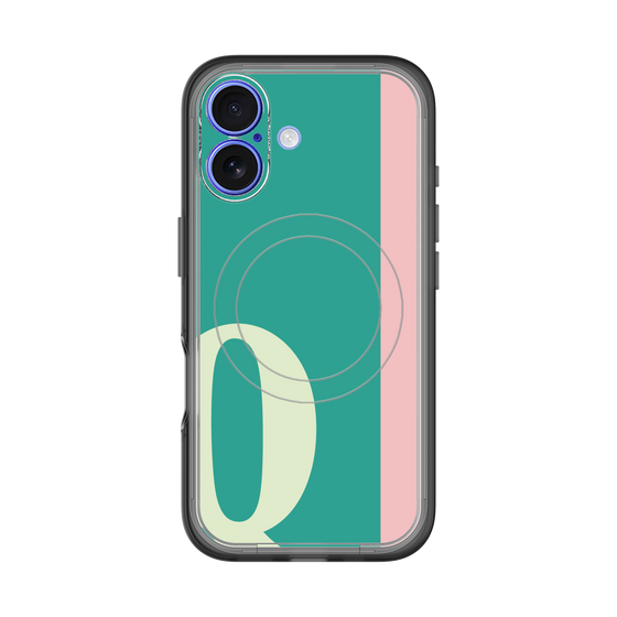 スリムプロテクションプレミアムケース with MagSafe［ オリジナル - initial color line - Q green ］