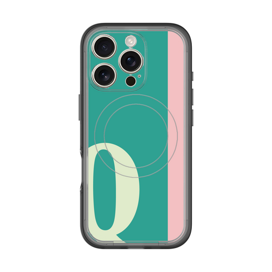 スリムプロテクションプレミアムケース with MagSafe［ オリジナル - initial color line - Q green ］