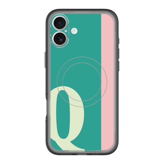 スリムプロテクションプレミアムケース with MagSafe［ オリジナル - initial color line - Q green ］