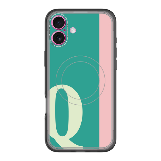 スリムプロテクションプレミアムケース with MagSafe［ オリジナル - initial color line - Q green ］