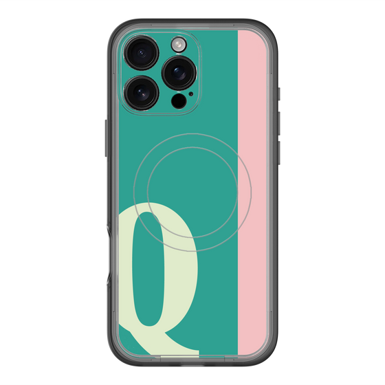 スリムプロテクションプレミアムケース with MagSafe［ オリジナル - initial color line - Q green ］