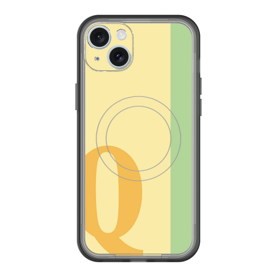 スリムプロテクションプレミアムケース with MagSafe［ オリジナル - initial color line - Q yellow ］