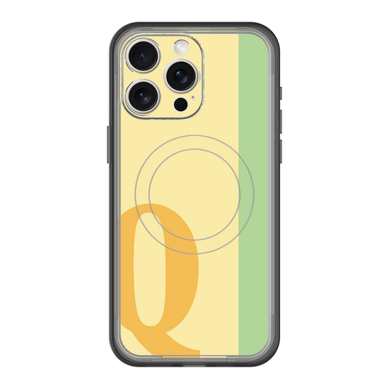 スリムプロテクションプレミアムケース with MagSafe［ オリジナル - initial color line - Q yellow ］