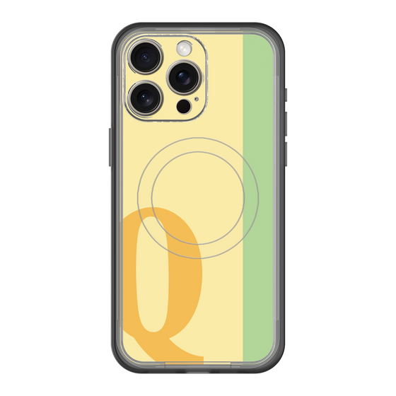 スリムプロテクションプレミアムケース with MagSafe［ オリジナル - initial color line - Q yellow ］
