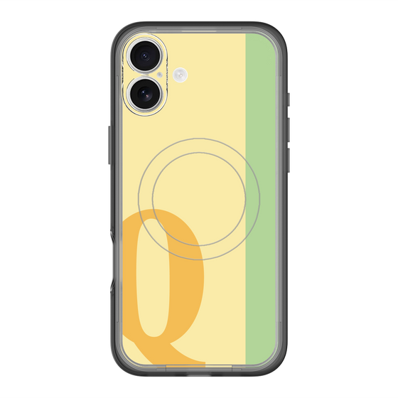 スリムプロテクションプレミアムケース with MagSafe［ オリジナル - initial color line - Q yellow ］