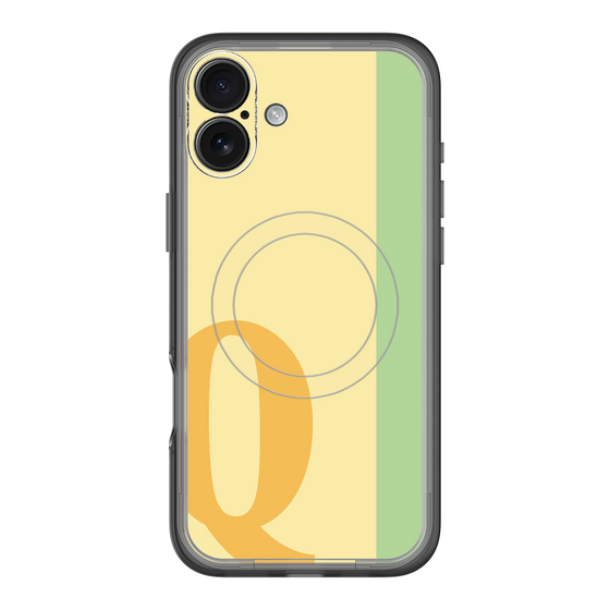 スリムプロテクションプレミアムケース with MagSafe［ オリジナル - initial color line - Q yellow ］