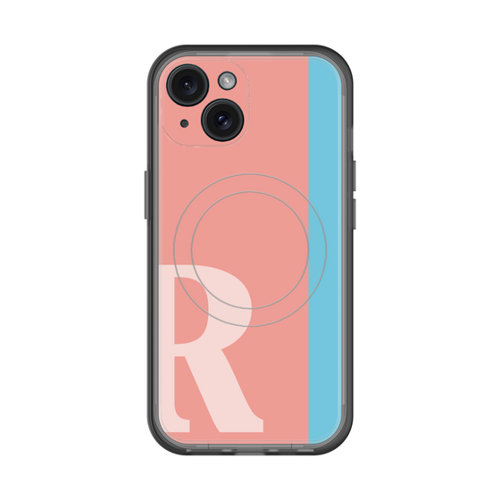 スリムプロテクションプレミアムケース with MagSafe［ オリジナル - initial color line - R pink ］
