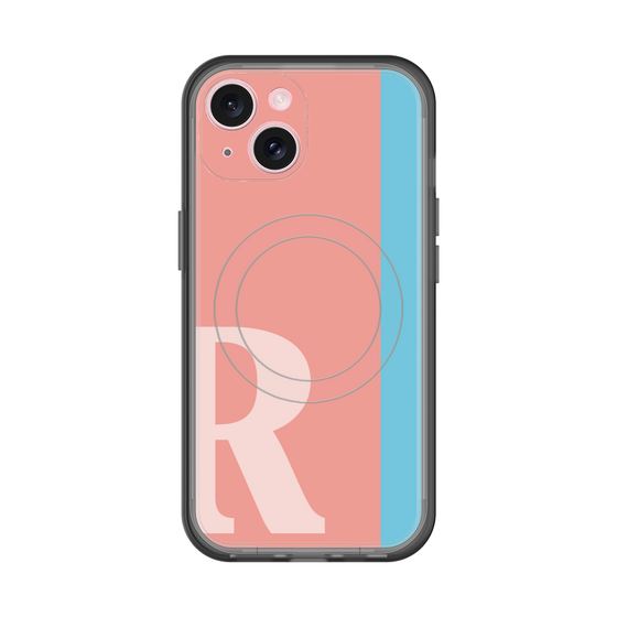 スリムプロテクションプレミアムケース with MagSafe［ オリジナル - initial color line - R pink ］