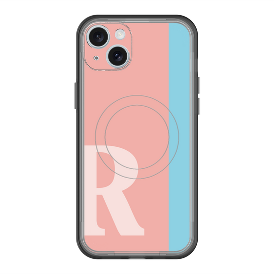 スリムプロテクションプレミアムケース with MagSafe［ オリジナル - initial color line - R pink ］