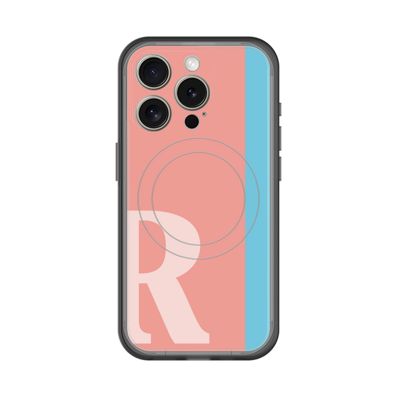 スリムプロテクションプレミアムケース with MagSafe［ オリジナル - initial color line - R pink ］