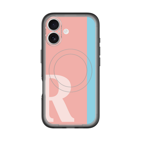 スリムプロテクションプレミアムケース with MagSafe［ オリジナル - initial color line - R pink ］
