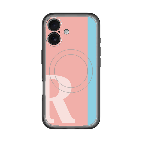 スリムプロテクションプレミアムケース with MagSafe［ オリジナル - initial color line - R pink ］