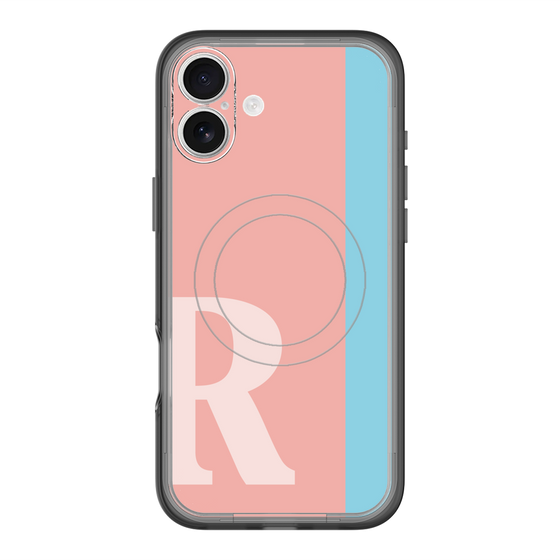 スリムプロテクションプレミアムケース with MagSafe［ オリジナル - initial color line - R pink ］