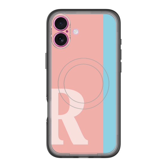 スリムプロテクションプレミアムケース with MagSafe［ オリジナル - initial color line - R pink ］