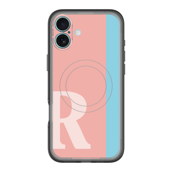 スリムプロテクションプレミアムケース with MagSafe［ オリジナル - initial color line - R pink ］
