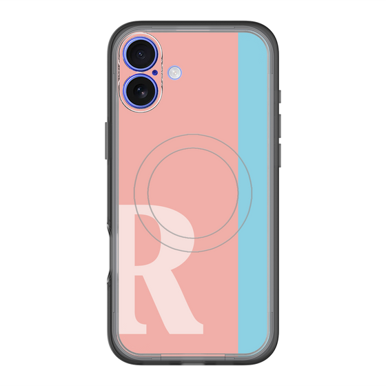 スリムプロテクションプレミアムケース with MagSafe［ オリジナル - initial color line - R pink ］