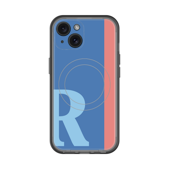 スリムプロテクションプレミアムケース with MagSafe［ オリジナル - initial color line - R blue ］