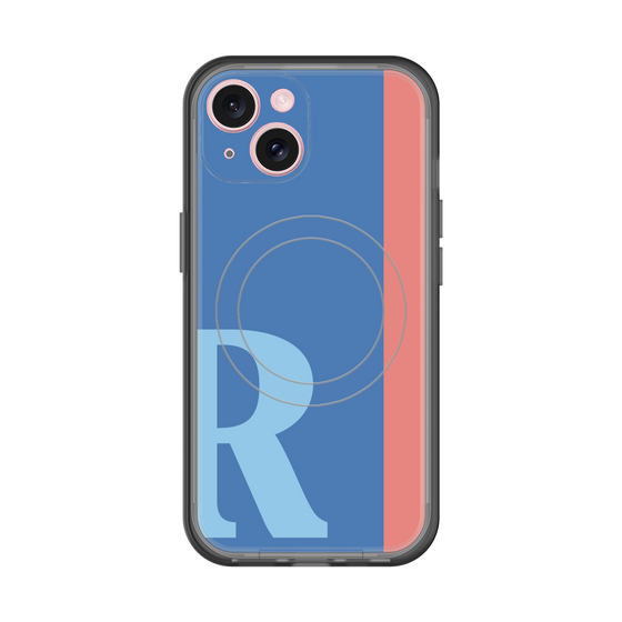 スリムプロテクションプレミアムケース with MagSafe［ オリジナル - initial color line - R blue ］