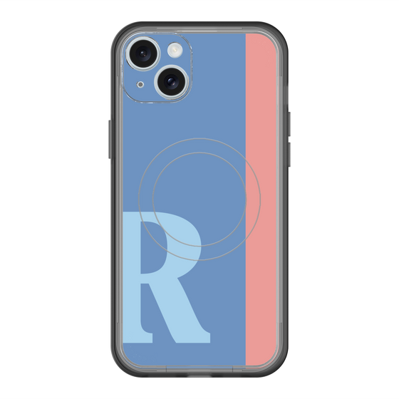 スリムプロテクションプレミアムケース with MagSafe［ オリジナル - initial color line - R blue ］