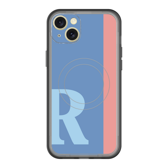 スリムプロテクションプレミアムケース with MagSafe［ オリジナル - initial color line - R blue ］