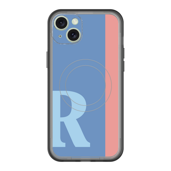スリムプロテクションプレミアムケース with MagSafe［ オリジナル - initial color line - R blue ］
