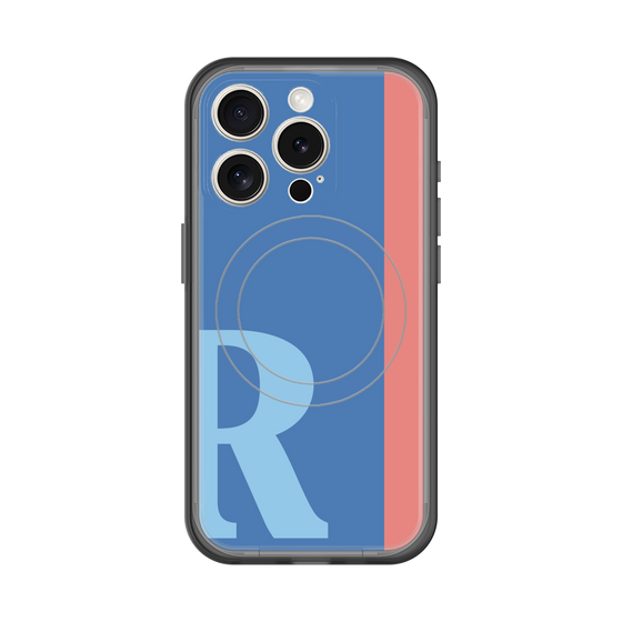 スリムプロテクションプレミアムケース with MagSafe［ オリジナル - initial color line - R blue ］