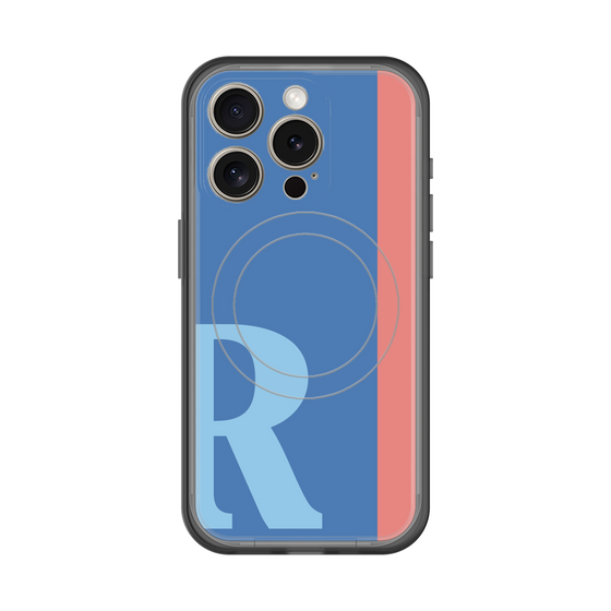 スリムプロテクションプレミアムケース with MagSafe［ オリジナル - initial color line - R blue ］