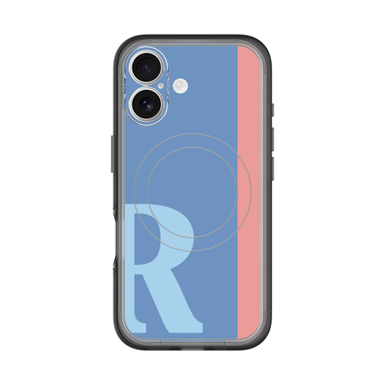 スリムプロテクションプレミアムケース with MagSafe［ オリジナル - initial color line - R blue ］
