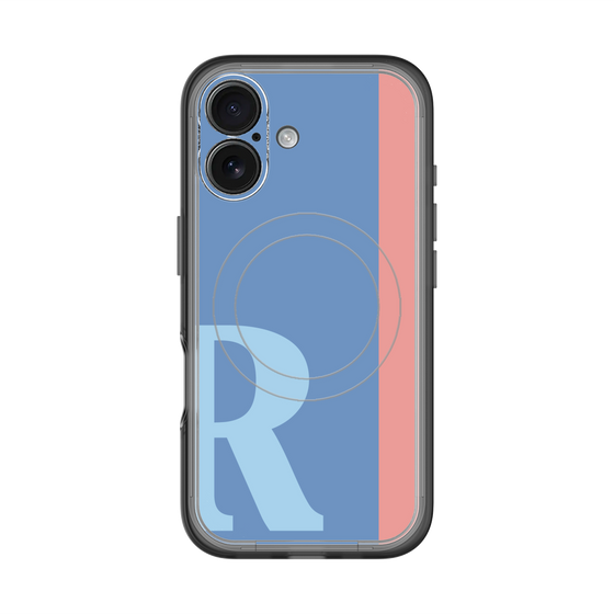 スリムプロテクションプレミアムケース with MagSafe［ オリジナル - initial color line - R blue ］