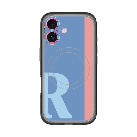 スリムプロテクションプレミアムケース with MagSafe［ オリジナル - initial color line - R blue ］