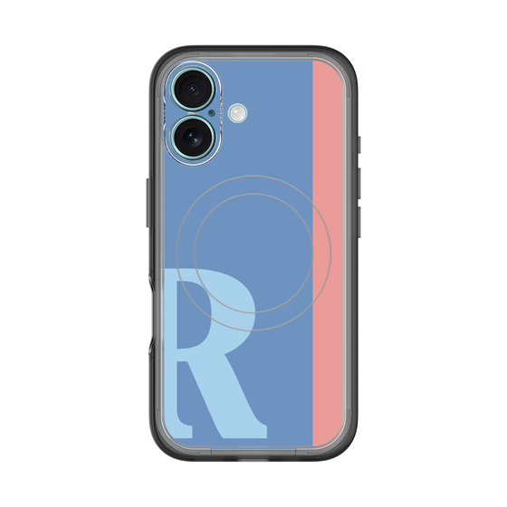 スリムプロテクションプレミアムケース with MagSafe［ オリジナル - initial color line - R blue ］