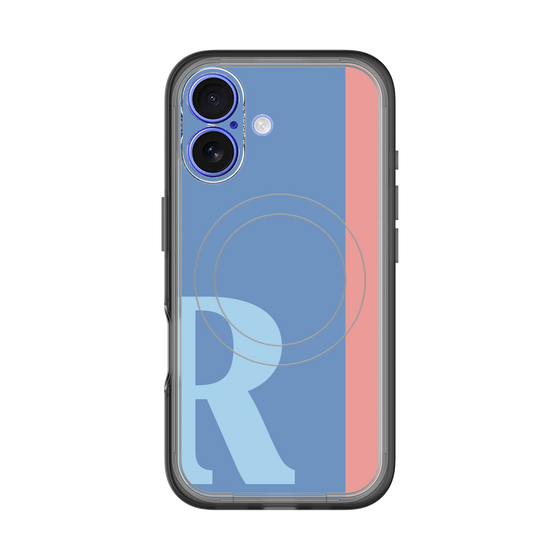 スリムプロテクションプレミアムケース with MagSafe［ オリジナル - initial color line - R blue ］