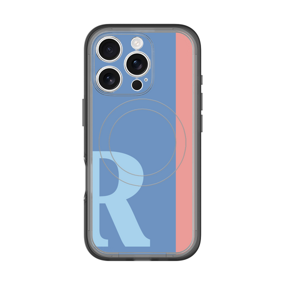 スリムプロテクションプレミアムケース with MagSafe［ オリジナル - initial color line - R blue ］