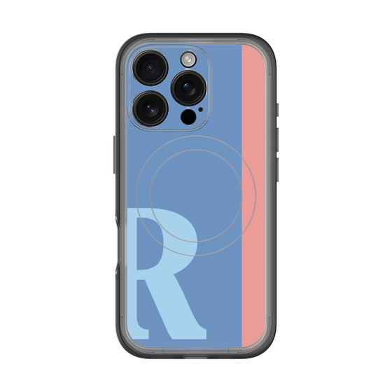 スリムプロテクションプレミアムケース with MagSafe［ オリジナル - initial color line - R blue ］