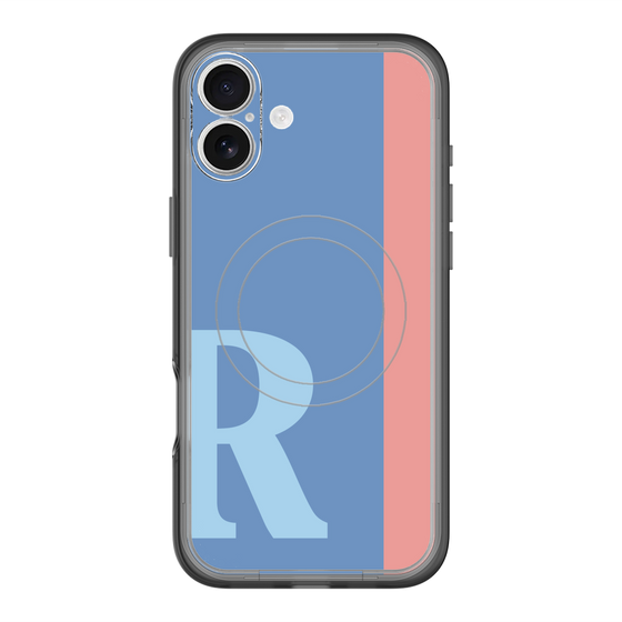 スリムプロテクションプレミアムケース with MagSafe［ オリジナル - initial color line - R blue ］