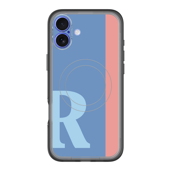 スリムプロテクションプレミアムケース with MagSafe［ オリジナル - initial color line - R blue ］