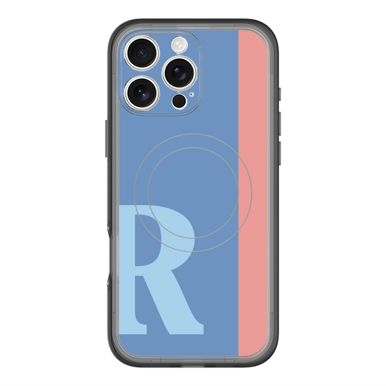 スリムプロテクションプレミアムケース with MagSafe［ オリジナル - initial color line - R blue ］