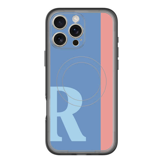 スリムプロテクションプレミアムケース with MagSafe［ オリジナル - initial color line - R blue ］