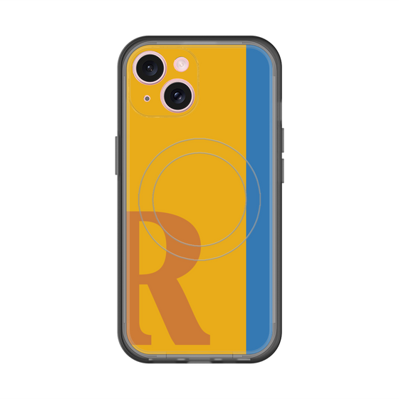 スリムプロテクションプレミアムケース with MagSafe［ オリジナル - initial color line - R orange ］