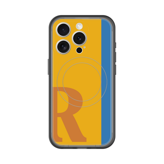 スリムプロテクションプレミアムケース with MagSafe［ オリジナル - initial color line - R orange ］